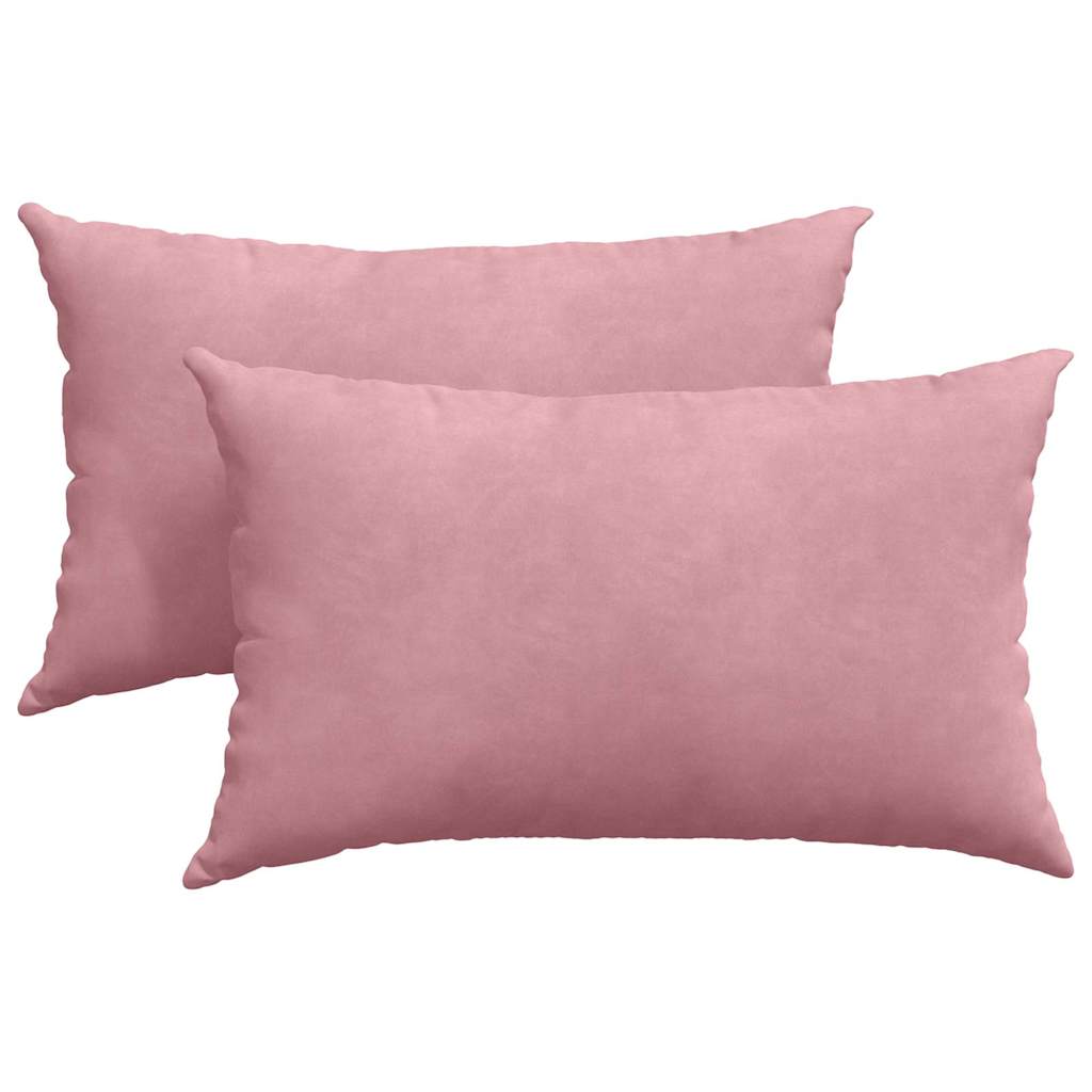 Kanapé párnák 2 pcs Rózsaszín 50 x 30 cm Bársonyos szövet