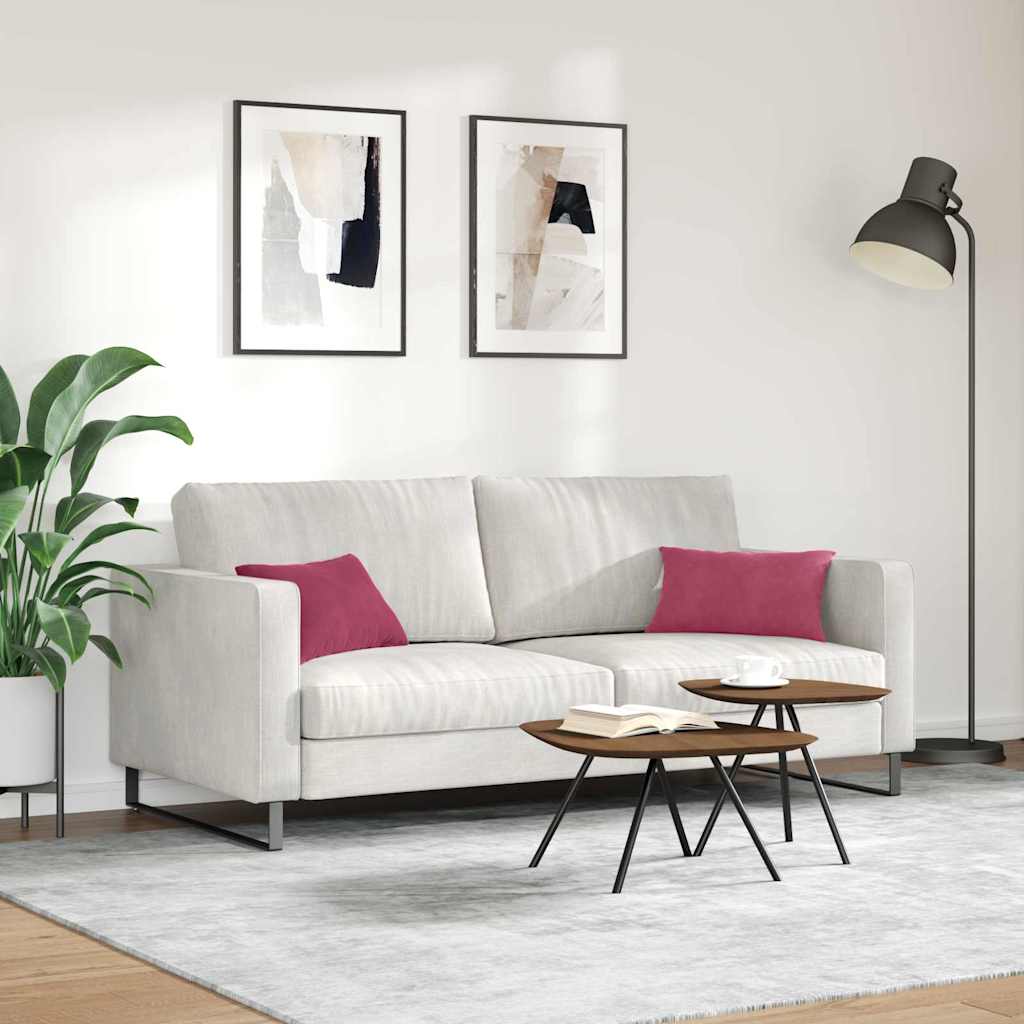 Kanapé párnák 2 pcs bordó 50 x 30 cm Bársonyos szövet