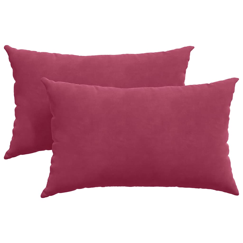 Kanapé párnák 2 pcs bordó 50 x 30 cm Bársonyos szövet