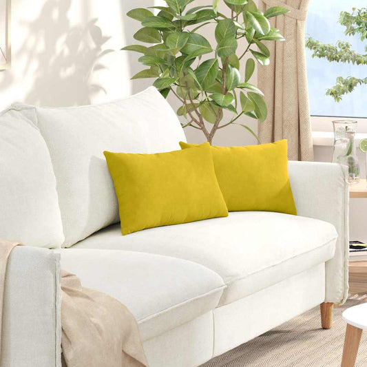 Kanapé párnák 2 pcs Sárga 50 x 30 cm Bársonyos szövet
