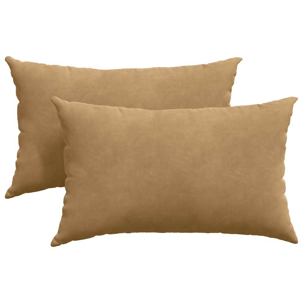Kanapé párnák 2 pcs Barna 50 x 30 cm Bársonyos szövet