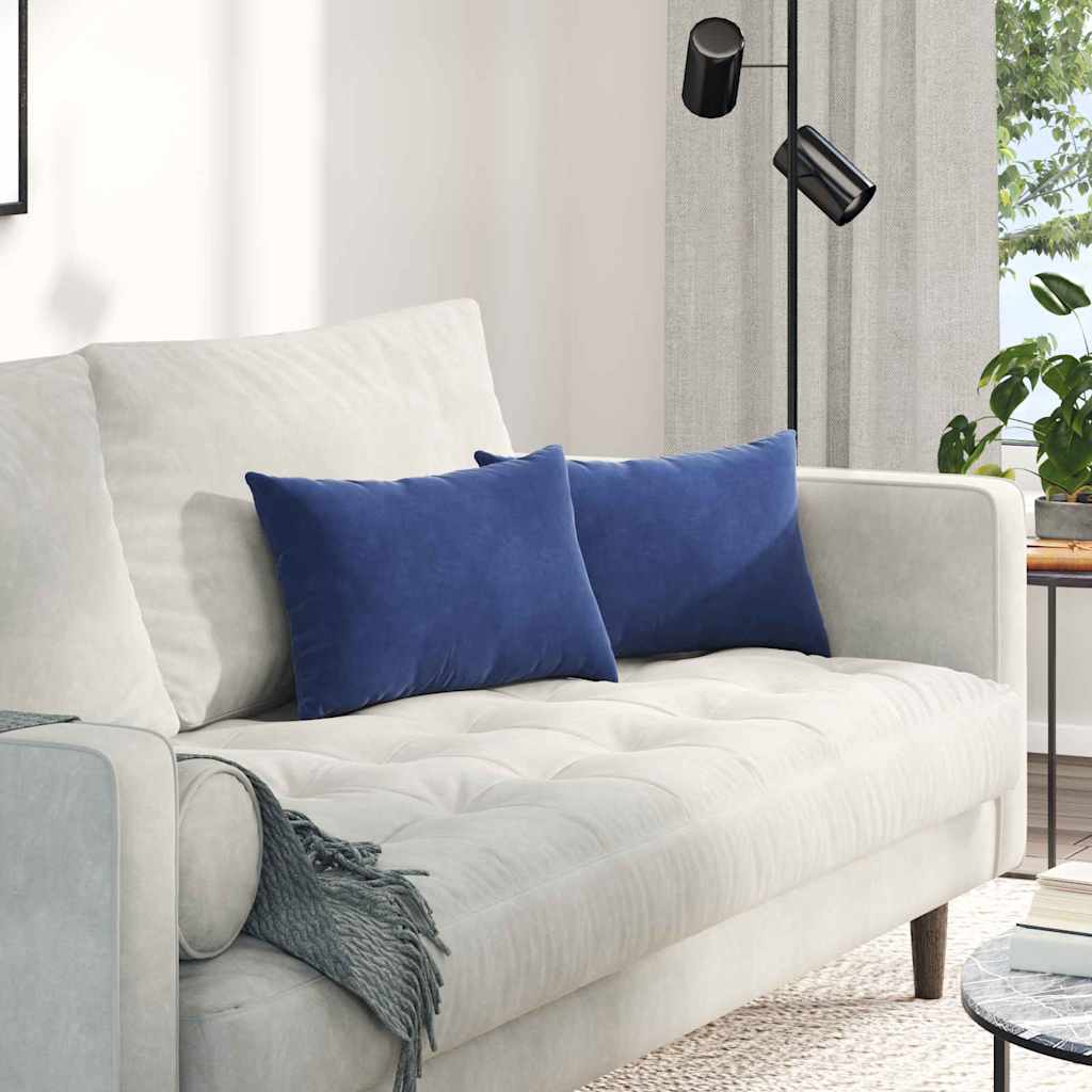 Kanapé párnák 2 pcs Rendőrségi kék 50 x 30 cm Bársonyos szövet