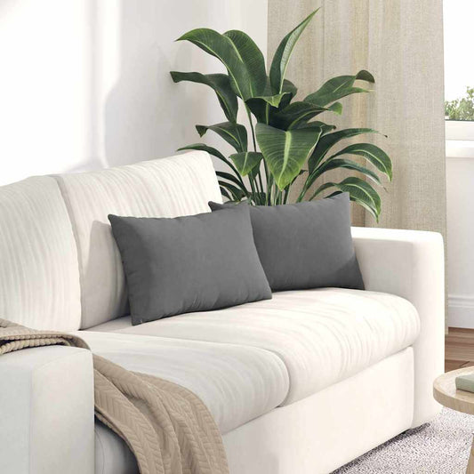 Kanapé párnák 2 pcs Sötétszürke 50 x 30 cm szövet