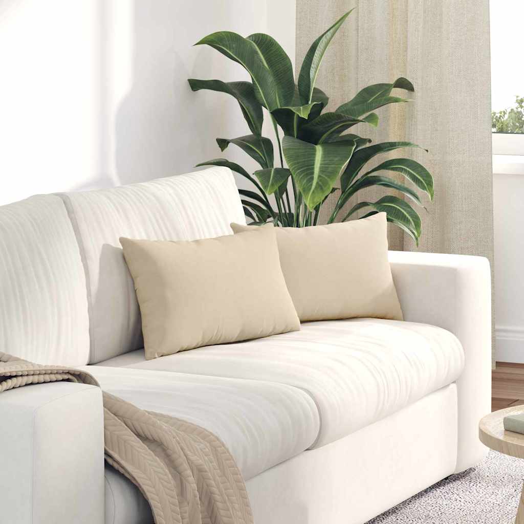 Kanapé párnák 2 pcs Krém 50 x 30 cm szövet