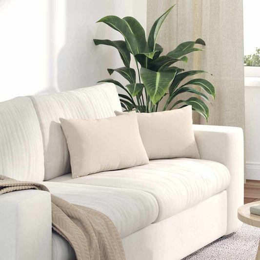Kanapé párnák 2 pcs Bézs 50 x 30 cm szövet