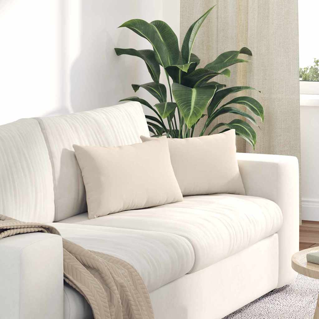 Kanapé párnák 2 pcs Bézs 50 x 30 cm szövet
