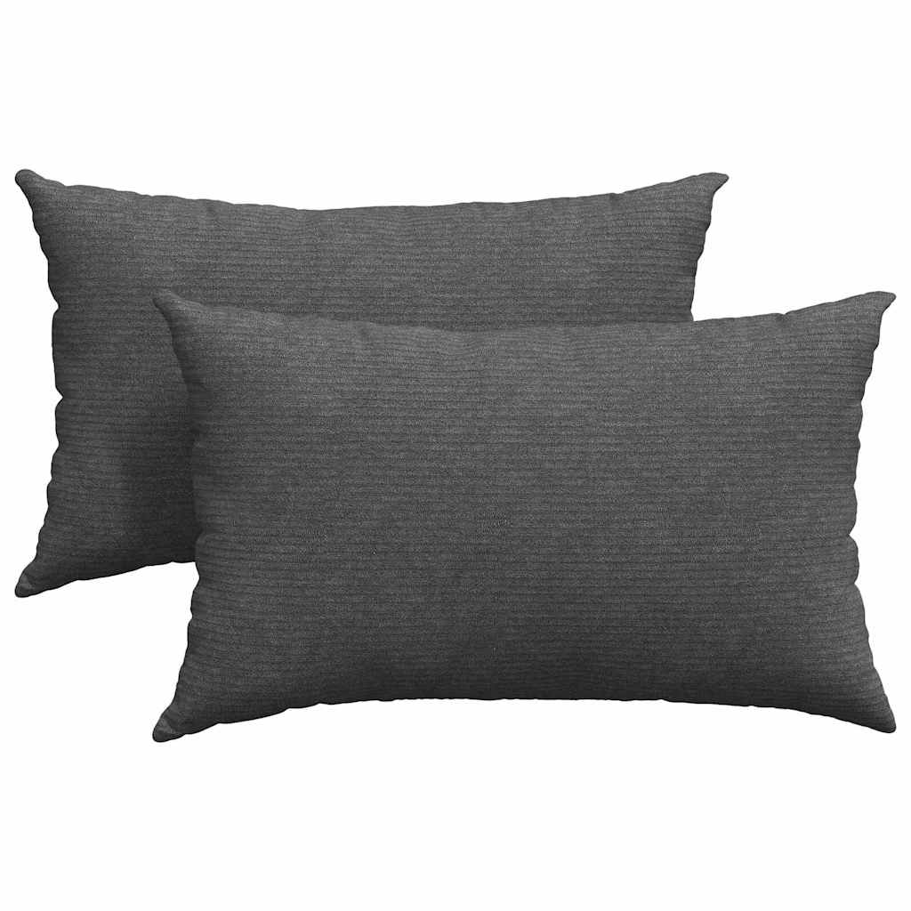 Kanapé párnák 2 pcs Sötétszürke 50 x 30 cm Bársonyos szövet