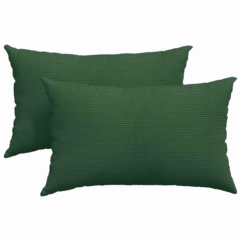 Kanapé párnák 2 pcs Sötétzöld 50 x 30 cm Bársonyos szövet