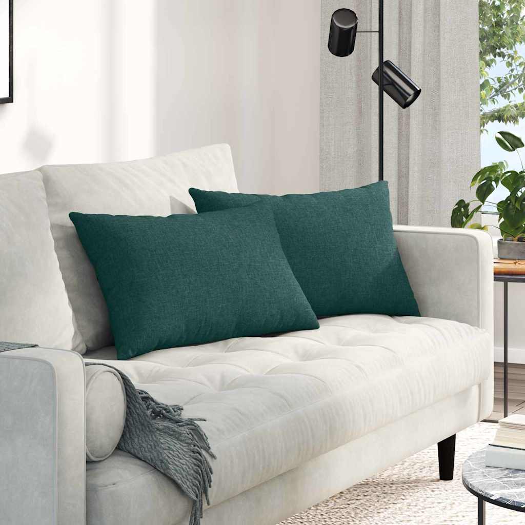 Kanapé párnák 2 pcs szövet Sötétzöld 60 x 40 cm