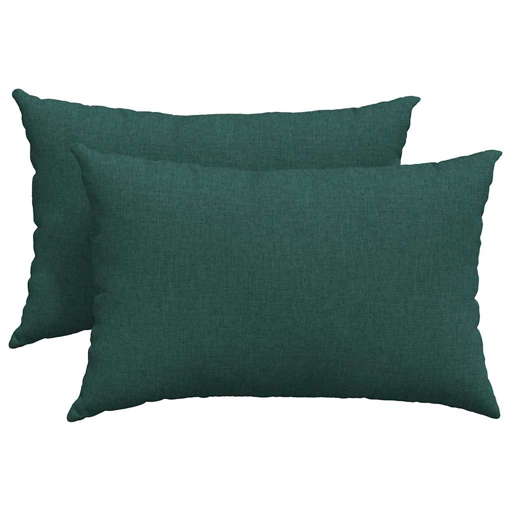 Kanapé párnák 2 pcs szövet Sötétzöld 60 x 40 cm