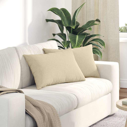 Kanapé párnák 2 pcs Krém 60 x 40 cm szövet