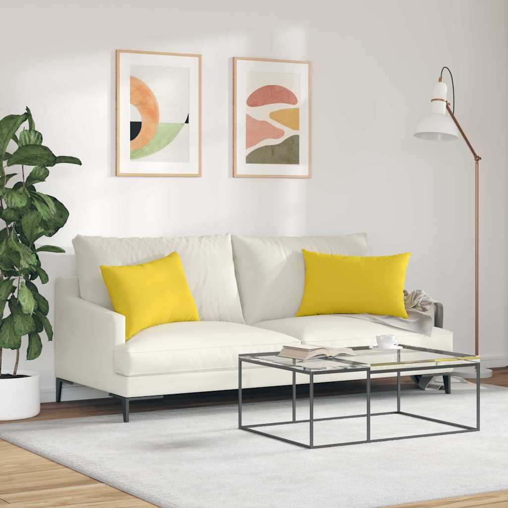 Kanapé párnák 2 pcs szövet Világos sárga 60 x 40 cm