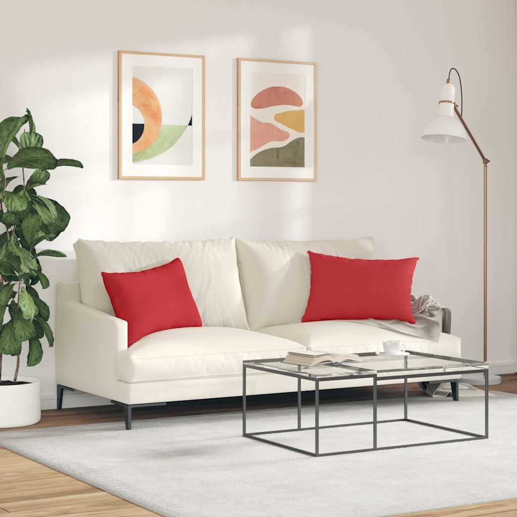 Kanapé párnák 2 pcs Piros 60 x 40 cm szövet