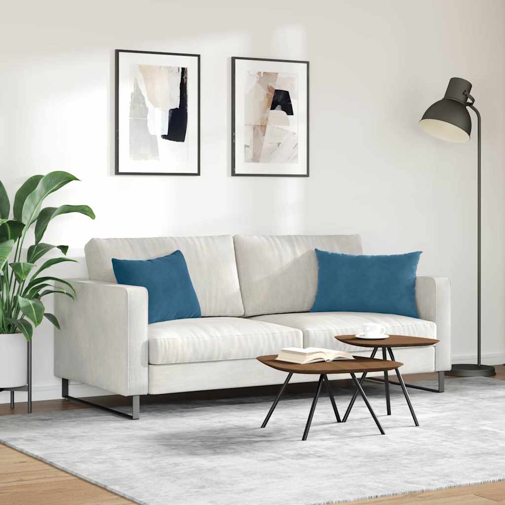 Kanapé párnák 2 pcs Kék 60 x 40 cm Bársonyos szövet