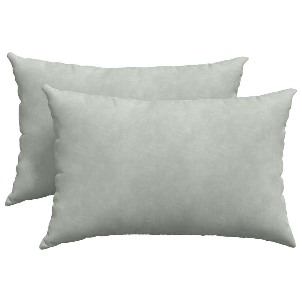 Kanapé párnák 2 pcs Világosszürke 60 x 40 cm Bársonyos szövet