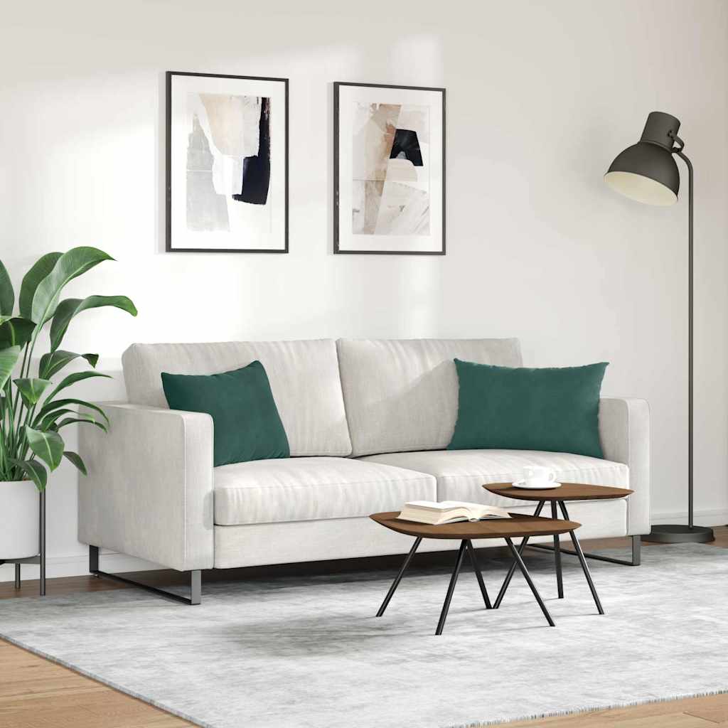 Kanapé párnák 2 pcs Sötétzöld 60 x 40 cm Bársonyos szövet