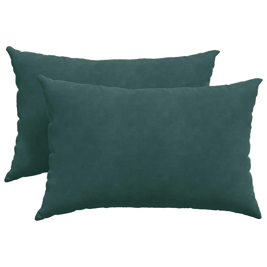 Kanapé párnák 2 pcs Sötétzöld 60 x 40 cm Bársonyos szövet