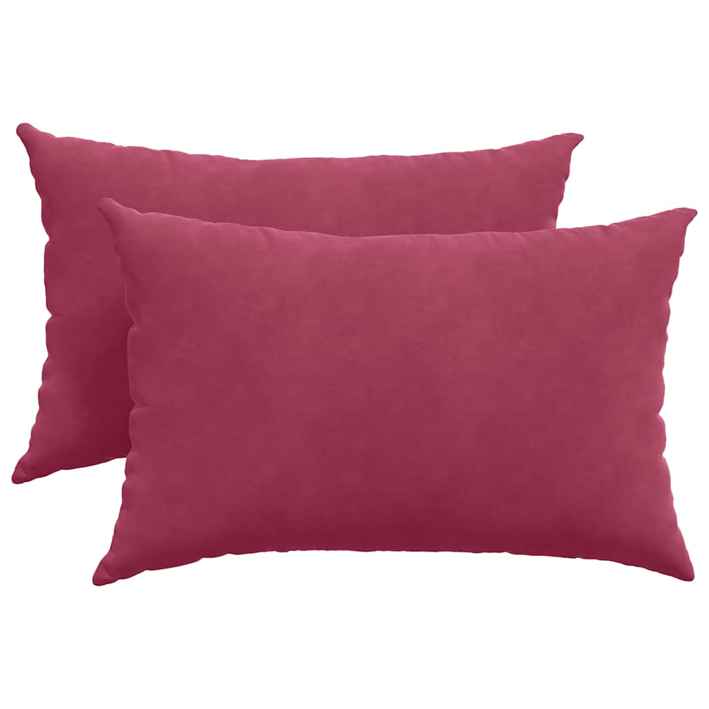 Kanapé párnák 2 pcs Bordó 60 x 40 cm Bársonyos szövet