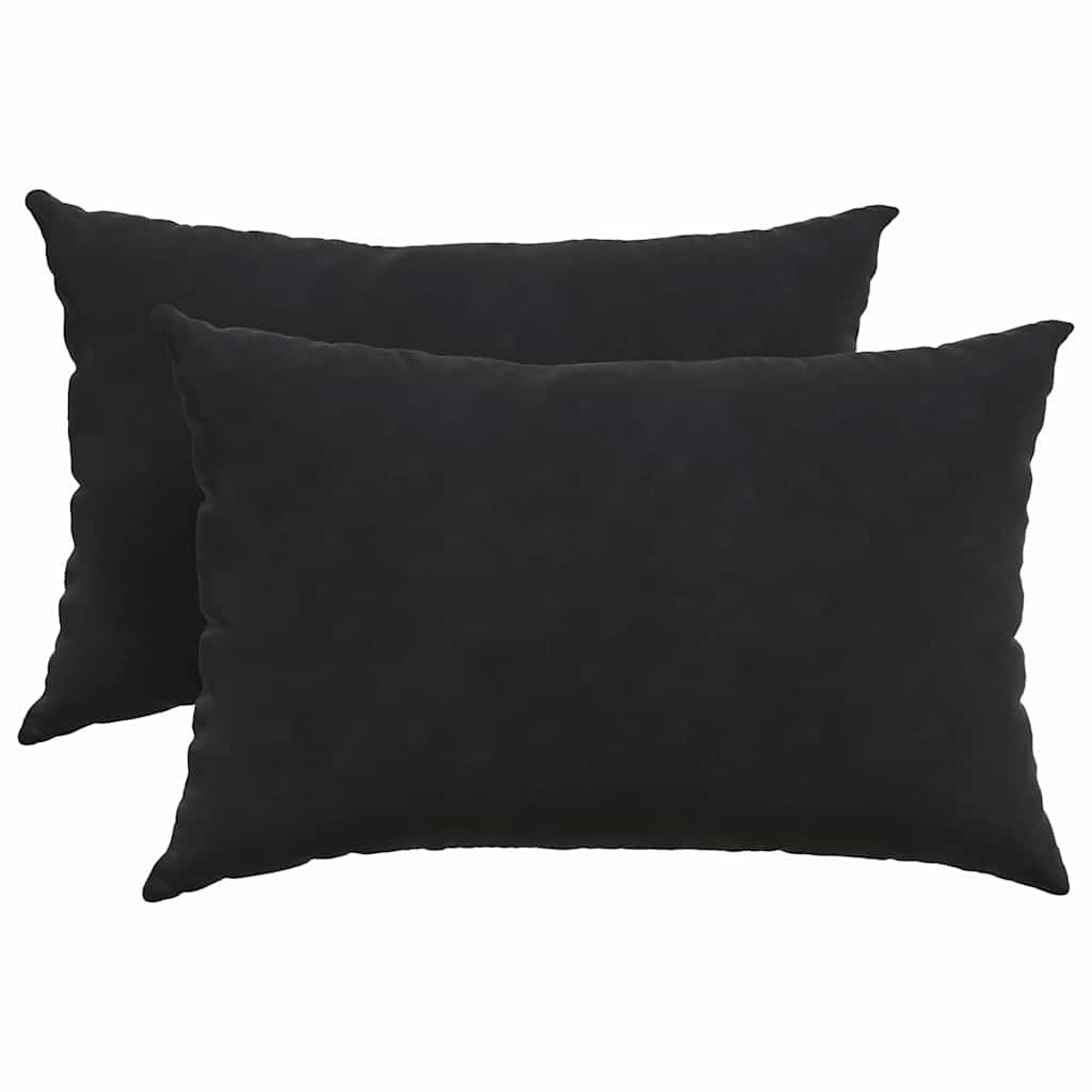 Kanapé párnák 2 pcs Fekete 60 x 40 cm Bársonyos szövet