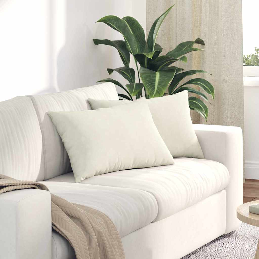 Kanapé párnák 2 pcs Krém 60 x 40 cm Bársonyos szövet