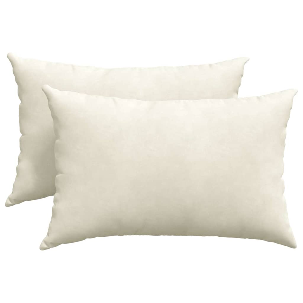 Kanapé párnák 2 pcs Krém 60 x 40 cm Bársonyos szövet