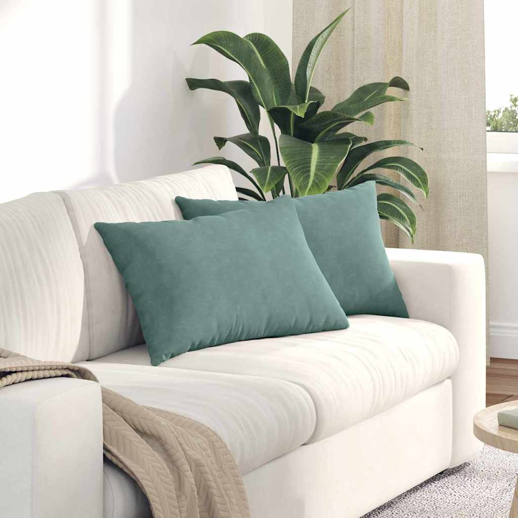 Kanapé párnák 2 pcs Tengeri Zöld 60 x 40 cm Bársonyos szövet