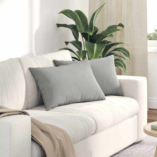 Kanapé párnák 2 pcs Világosszürke 60 x 40 cm szövet