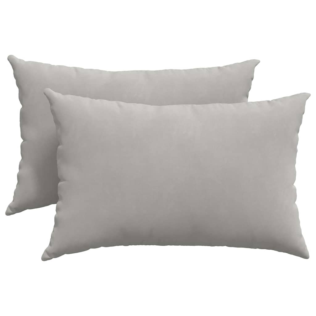 Kanapé párnák 2 pcs Világosszürke 60 x 40 cm szövet