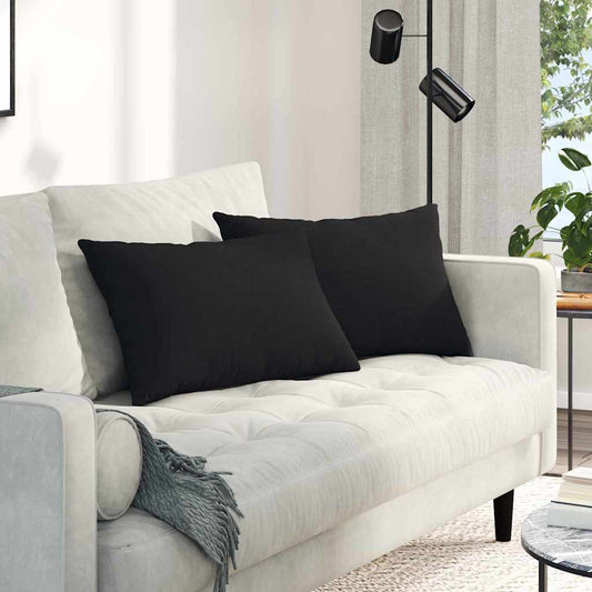 Kanapé párnák 2 pcs Fekete 60 x 40 cm szövet