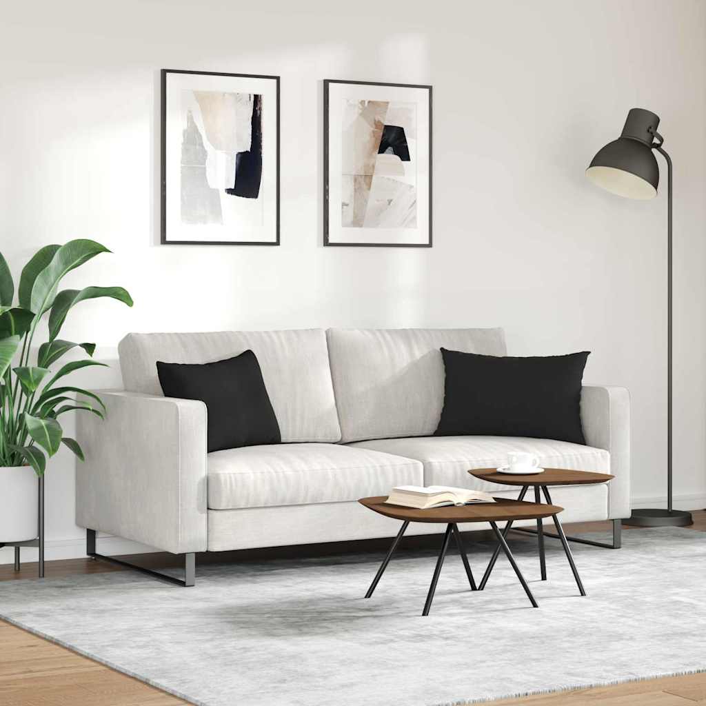Kanapé párnák 2 pcs Fekete 60 x 40 cm szövet