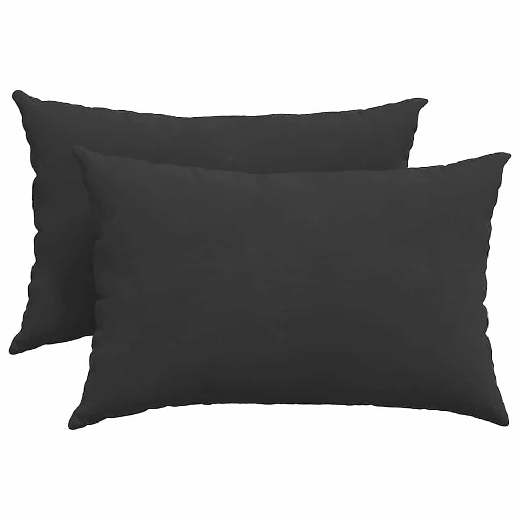 Kanapé párnák 2 pcs Fekete 60 x 40 cm szövet