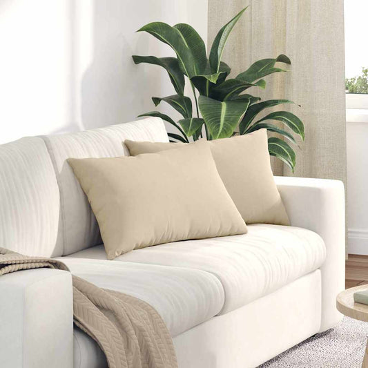 Kanapé párnák 2 pcs Krém 60 x 40 cm szövet