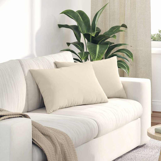 Kanapé párnák 2 pcs Bézs 60 x 40 cm szövet