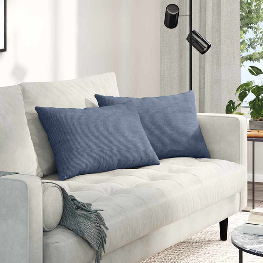 Kanapé párnák 2 pcs Kék 60 x 40 cm Bársonyos szövet
