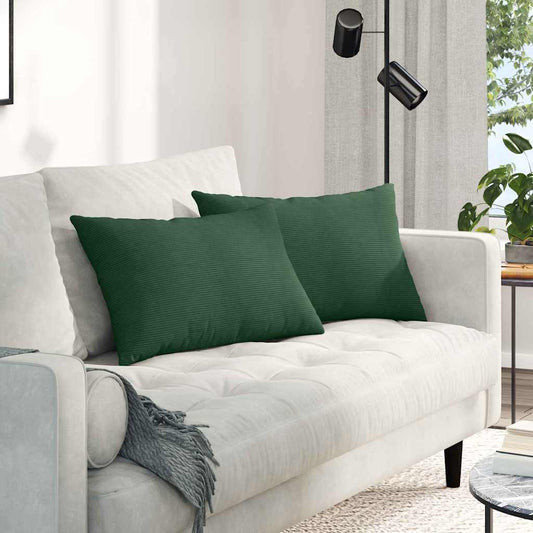 Kanapé párnák 2 pcs Sötétzöld 60 x 40 cm Bársonyos szövet