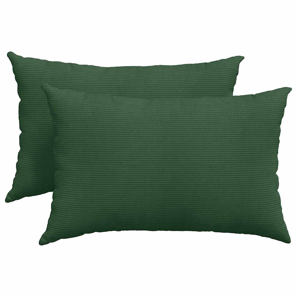 Kanapé párnák 2 pcs Sötétzöld 60 x 40 cm Bársonyos szövet