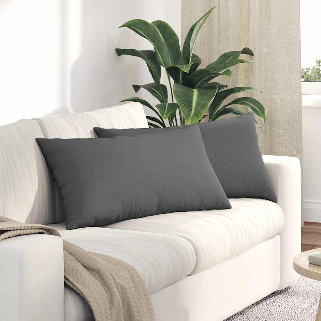 Kanapé párnák 2 pcs Sötétszürke 80 x 40 cm szövet