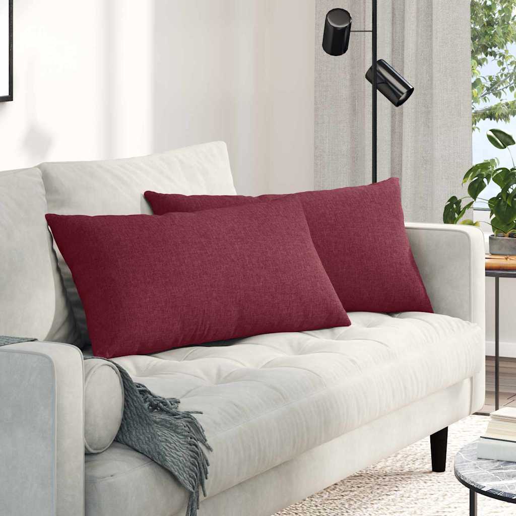 Kanapé párnák 2 pcs Bordó 80 x 40 cm szövet