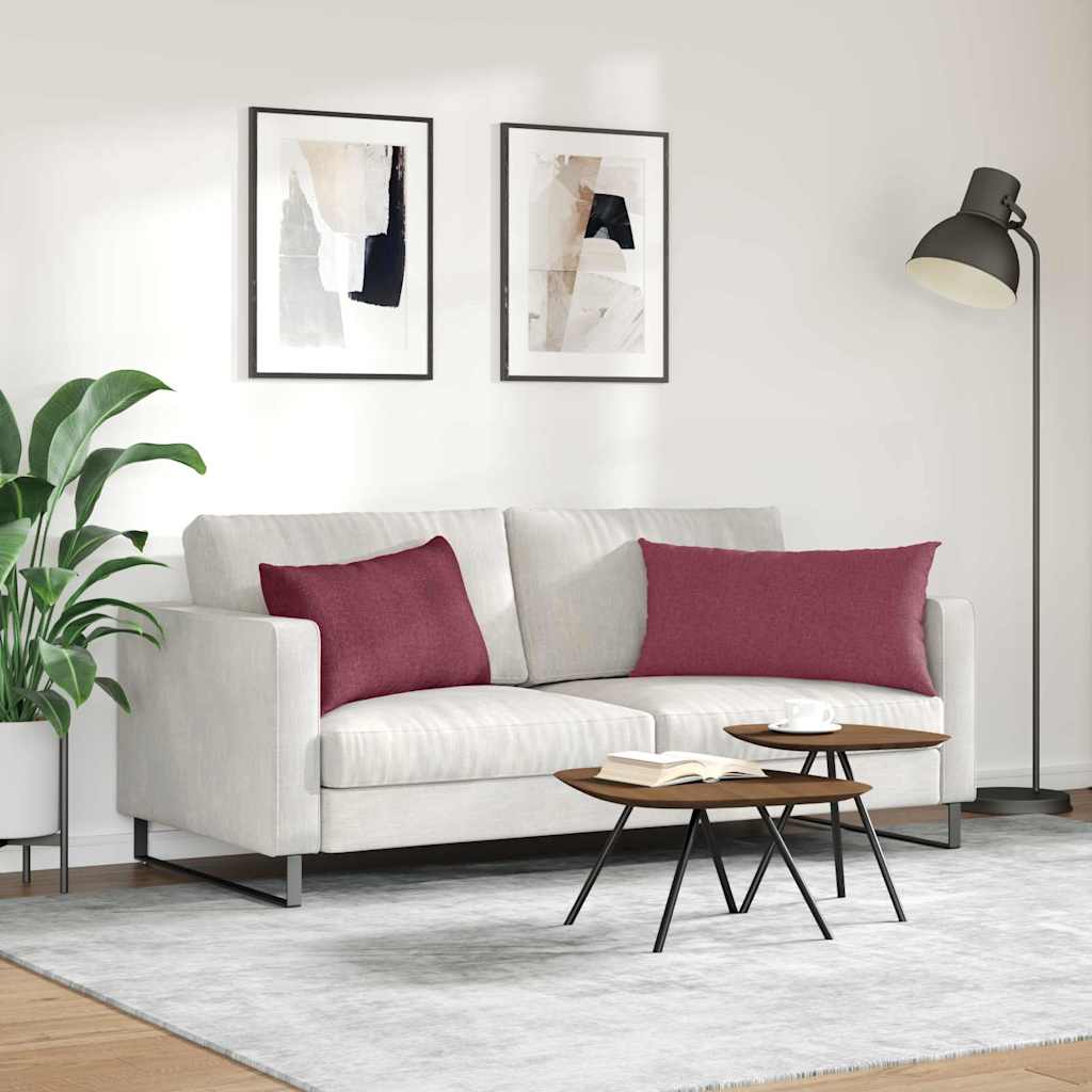 Kanapé párnák 2 pcs Bordó 80 x 40 cm szövet