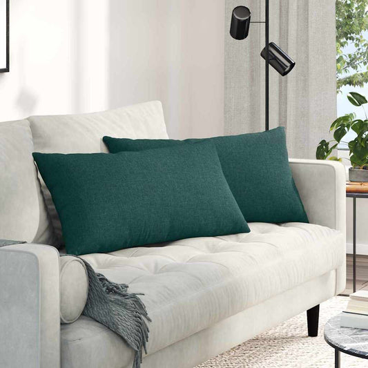 Kanapé párnák 2 pcs Sötétzöld 80 x 40 cm szövet