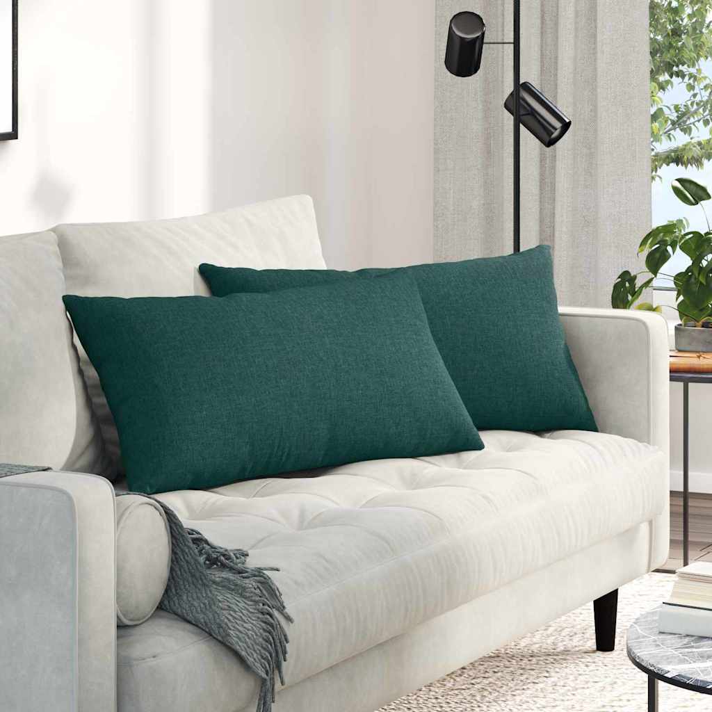 Kanapé párnák 2 pcs Sötétzöld 80 x 40 cm szövet