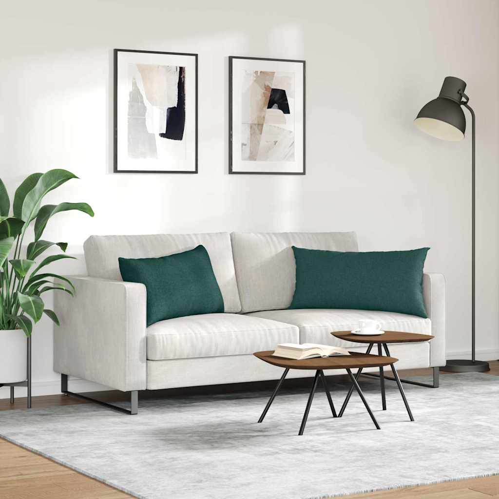 Kanapé párnák 2 pcs Sötétzöld 80 x 40 cm szövet
