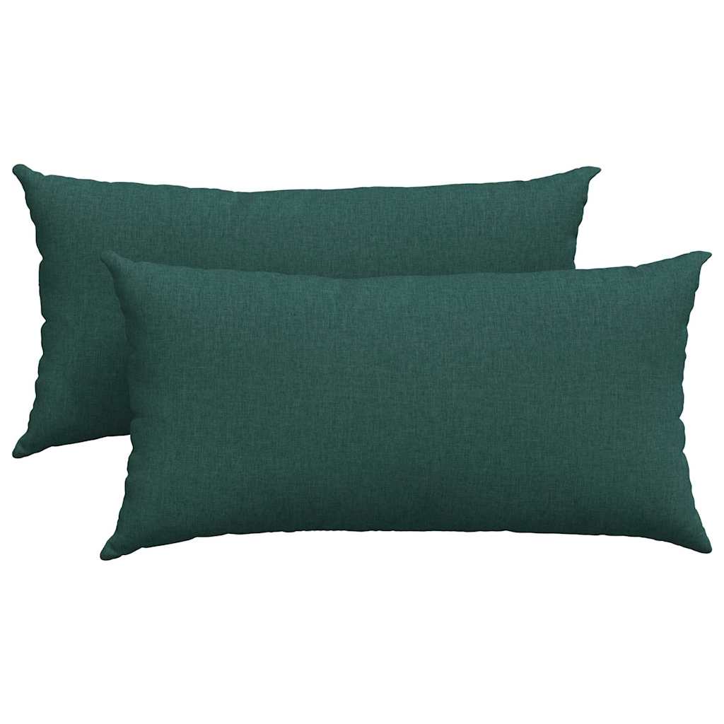 Kanapé párnák 2 pcs Sötétzöld 80 x 40 cm szövet