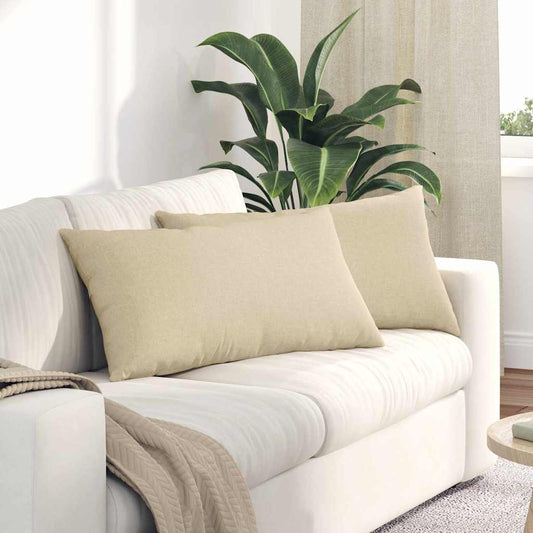 Kanapé párnák 2 pcs Krém 80 x 40 cm szövet