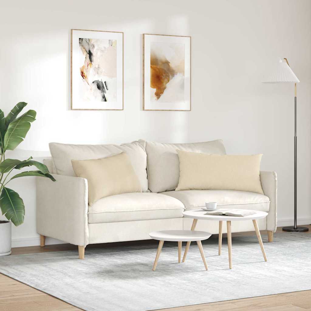 Kanapé párnák 2 pcs Krém 80 x 40 cm szövet