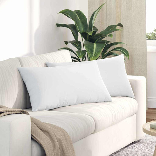 Kanapé párnák 2 pcs Fehér 80 x 40 cm szövet