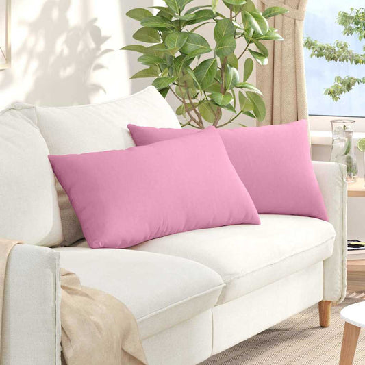 Kanapé párnák 2 pcs Rózsaszín 80 x 40 cm szövet