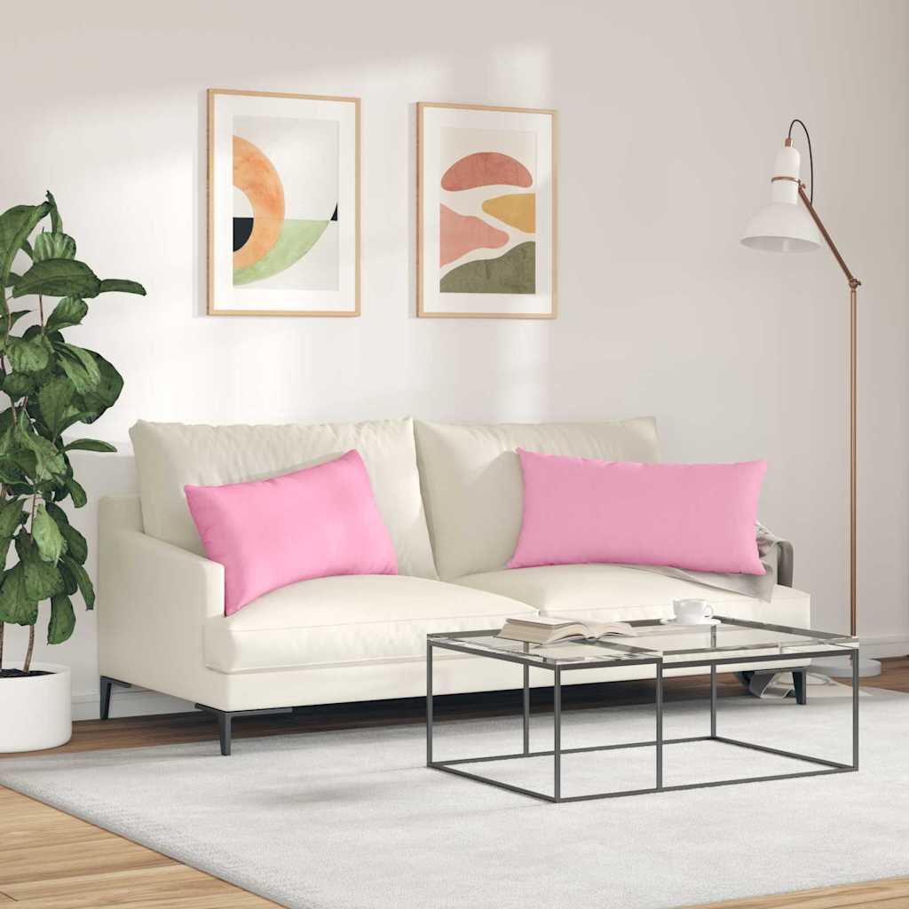 Kanapé párnák 2 pcs Rózsaszín 80 x 40 cm szövet