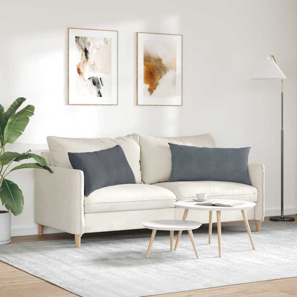 Kanapé párnák 2 pcs Sötétszürke 80 x 40 cm Bársonyos szövet