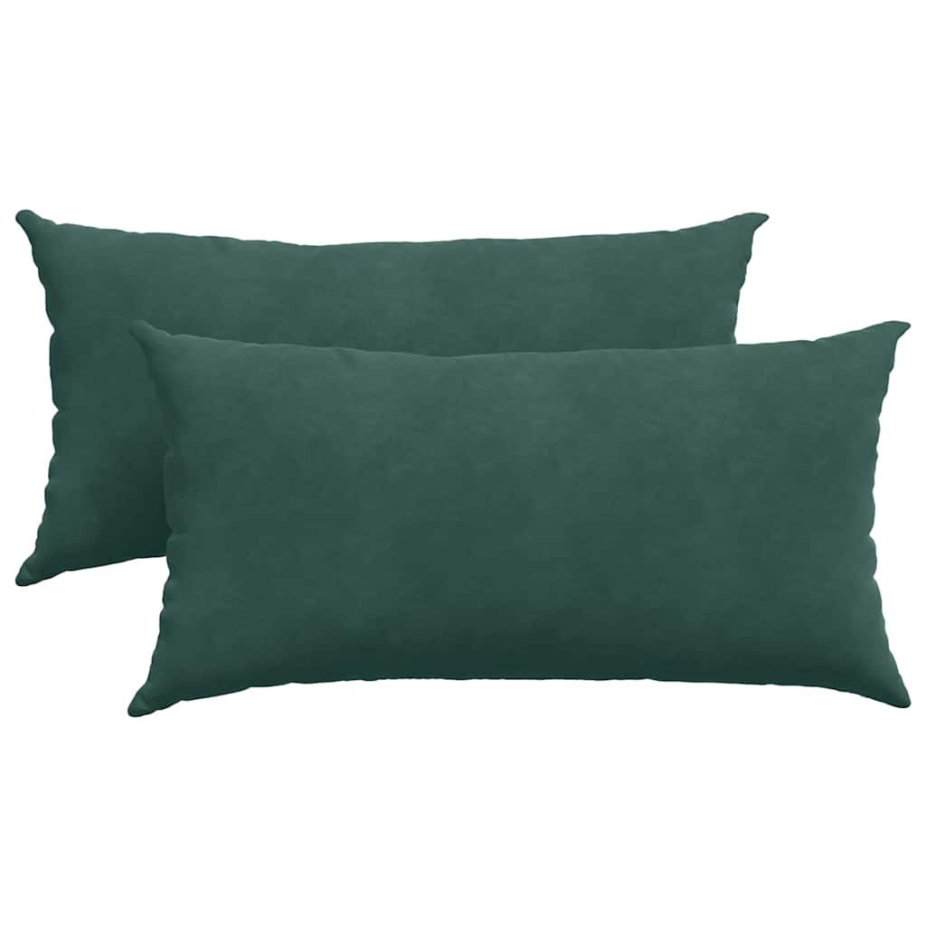 Kanapé párnák 2 pcs Sötétzöld 80 x 40 cm Bársonyos szövet